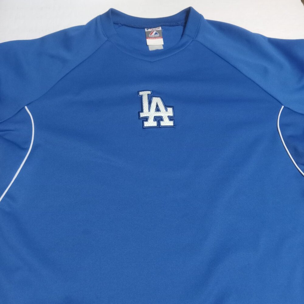 Majestic Men's MLB LA Dodgers Therma Base Fleece Pullover Sweatshirt